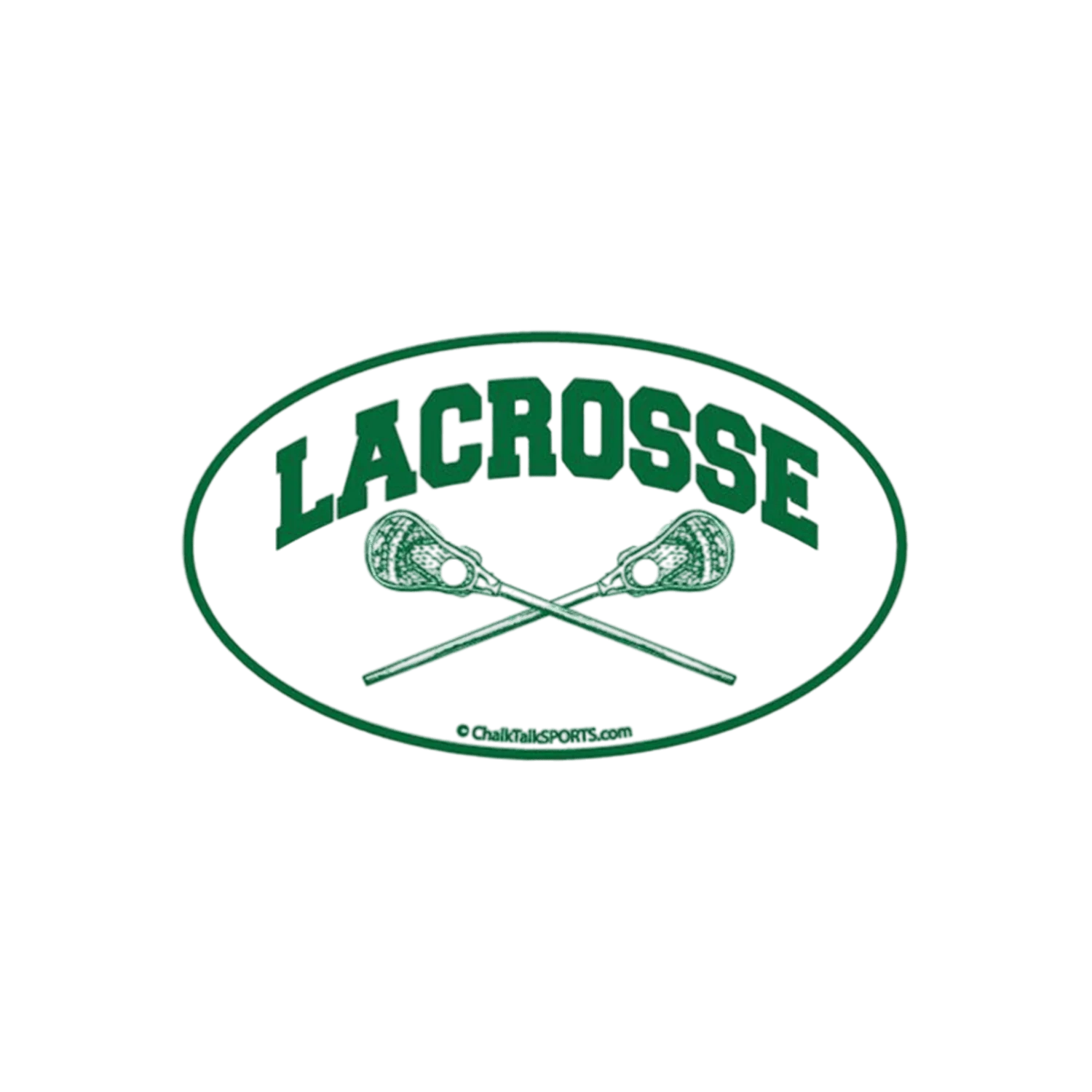 Lacrosse Crossed Sticks Oval Car Magnet - Image 2